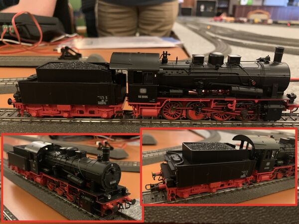 Eine Güterzuglok preußischer Abstammung der Gattung 8.1 - von der Baureihe 55 hatte die Bundesbahn damals über 1000 Exemplare.